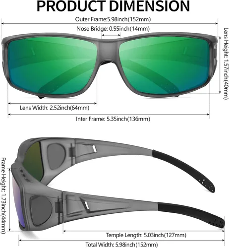 Vista 2 de URUMQI Gafas de conducción de visión nocturna para hombres y mujeres, lentes polarizados antirreflejos, lentes de alta definición amarillas