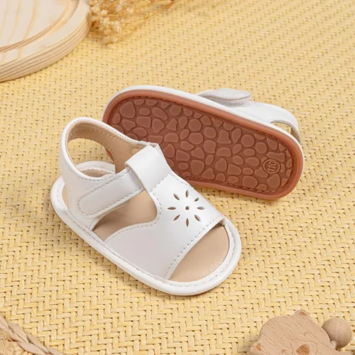 Vista 184 de Meckior Sandalias de verano con punta abierta y suave de piel sintética para bebés y niñas pequeñas