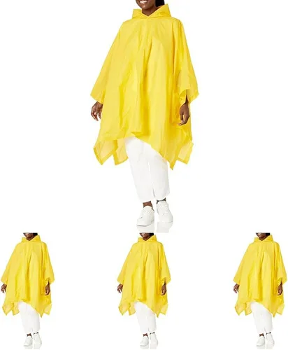 Vista 12 de Totes Adult Packable Lightweight Hooded Rain Poncho Transparente