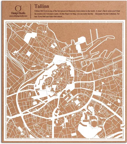 Vista 46 de O3 Design Studio Aberdeen - Mapa de papel cortado en papel blanco de 12 x 12 pulgadas