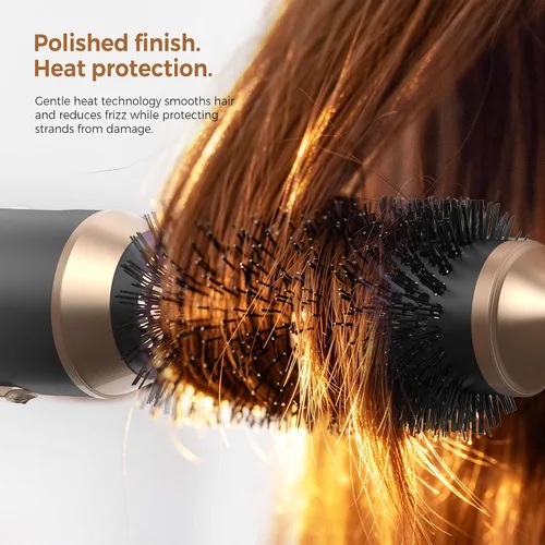 Vista 3 de UKLISS Cepillo secador de pelo 6 en 1 y moldeador de aire, cepillo profesional con pantalla LCD, multiestilizador para volumen y brillo, calor