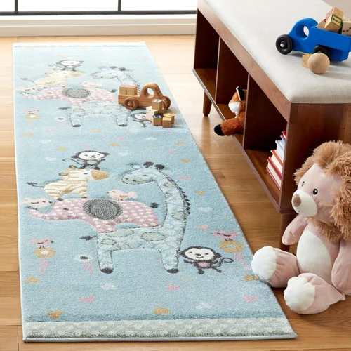 Vista 8 de SAFAVIEH Carousel Kids Collection - Alfombra decorativa de 2 x 3 pies, color marfil, diseño animal, no desprende pelusa y de fácil cuidado, ideal