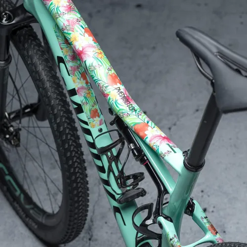 Vista 4 de Dyedbro Protector de marco MTB Camo blanco mate, talla única guardabarros para bicicleta