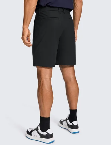 Vista 2 de CRZ YOGA Pantalones cortos de golf cómodos para hombre para todo el día, 7 pulgadas, elásticos, ligeros, informales, para trabajo, con bolsillos