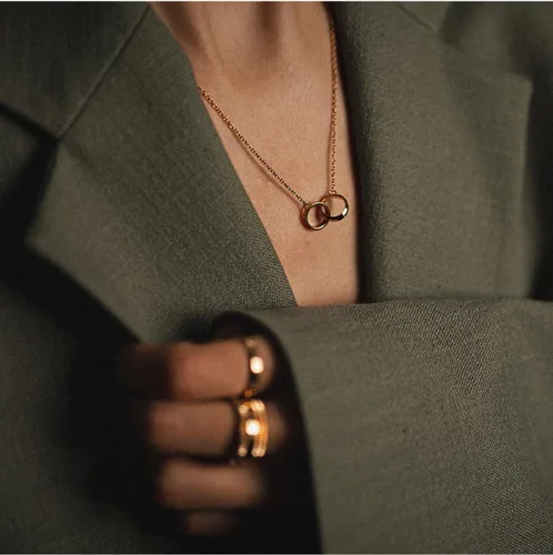 Vista 2 de Daniel Wellington Collar Elan de acero inoxidable de oro rosa (316L) y baño de oro rosa