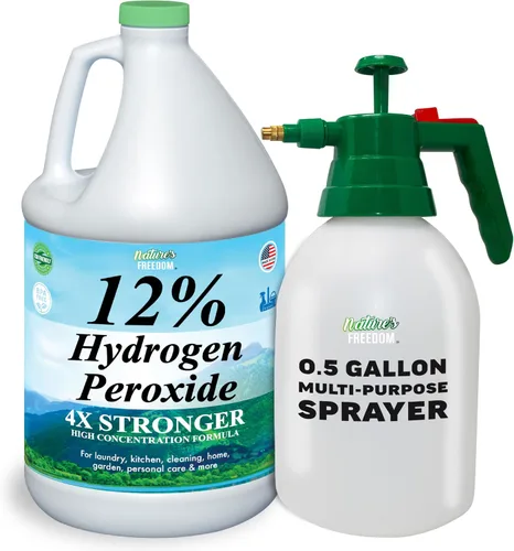 Vista 11 de Nature's Freedom 12% de peróxido de hidrógeno, H2O2 de grado alimenticio y agua purificada solamente, solución de 1 galón