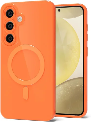 Vista 99 de Svanove Funda magnética de silicona para Samsung Galaxy S22, compatible con Magsafe, bonita funda para mujer, goma de gelatina brillante delgada