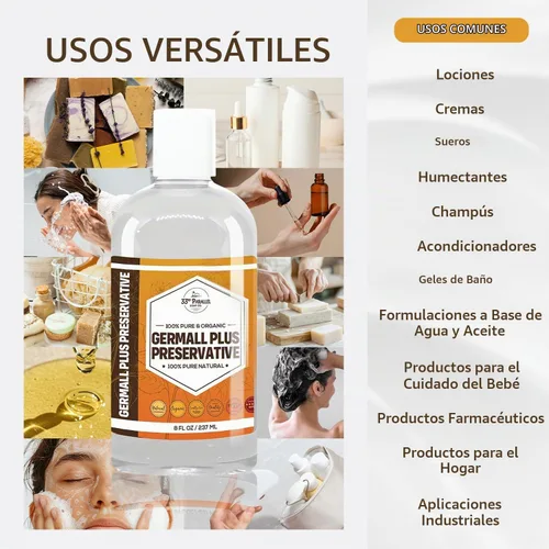Vista 2 de GERMALL Plus Líquido conservante (2 onzas) sin parabenos; sin formaldehído; soluble en agua y aceite Adecuado para hacer jabón, lociones