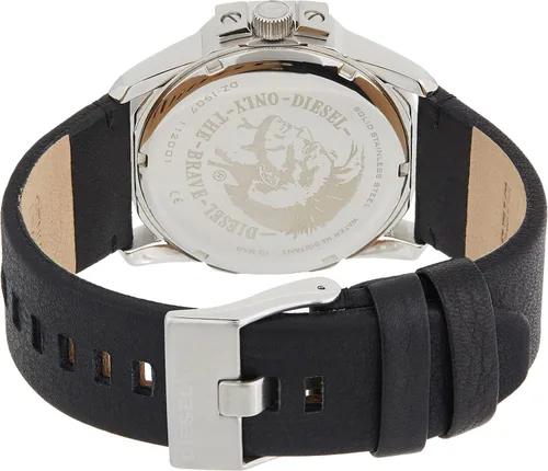Vista 2 de Diesel Mens Master Chief Three Hands 46mm Case Stainless Steel Watch with Leather Strap