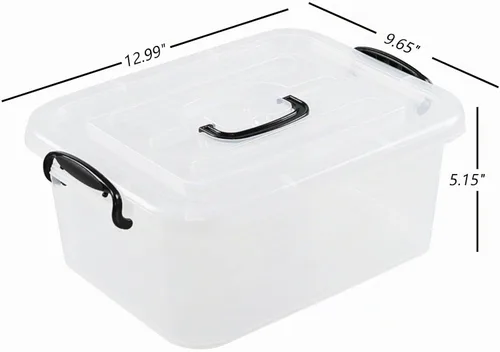 Vista 2 de Quickquick - Caja de plástico de 8 L con asa, contenedores