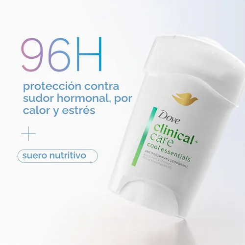 Vista 4 de Dove Desodorante para mujeres, antitranspirante de fuerza recetada, Cool Essentials + desodorante sin aluminio de pepino y té verde, tamaño de viaje