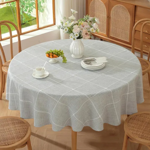 Vista 10 de TruDelve Cotton Square Tablecloths 52x52 Inch Card Table Tablecloth Blue Fabric Farmhouse Tablecloth(Blue,52"x52",Square)