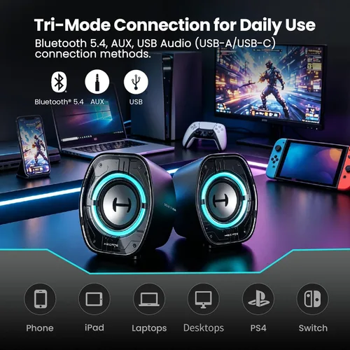 Vista 3 de Edifier G1000 II - Altavoces Bluetooth para juegos de escritorio, color Negro