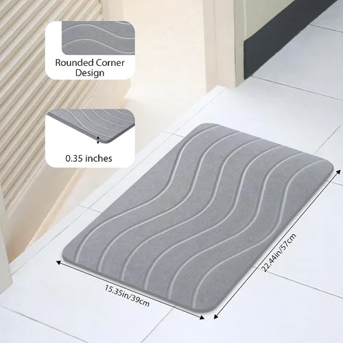 Vista 4 de Tapete de baño de piedra absorbente, tapete de ducha de tierra de diatomeas, tapete antideslizante de piedra de diatomita absorbente de agua