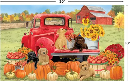 Vista 3 de Briarwood Lane Felpudo de cachorros de otoño
