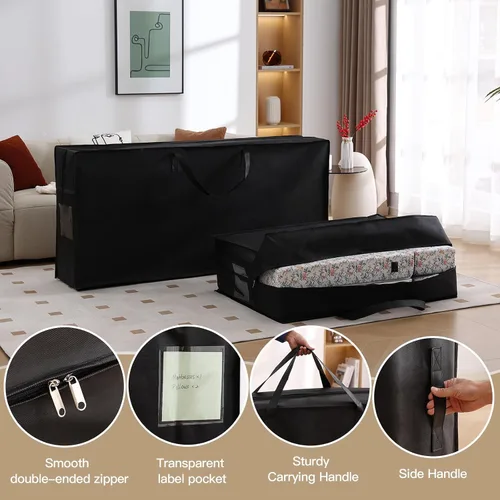 Vista 8 de Bolsa de almacenamiento plegable para colchón triple Durable Moving and Travel Storage Tote for 4 Inch Twin & Twin XL Folding Memory Foam