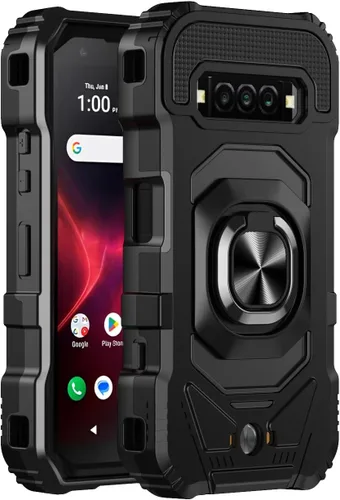 Vista 2 de SOGA Funda compatible con Kyocera DuraForce Pro 3 con protector de pantalla de vidrio templado [grado militar] anillo de montaje en automóvil