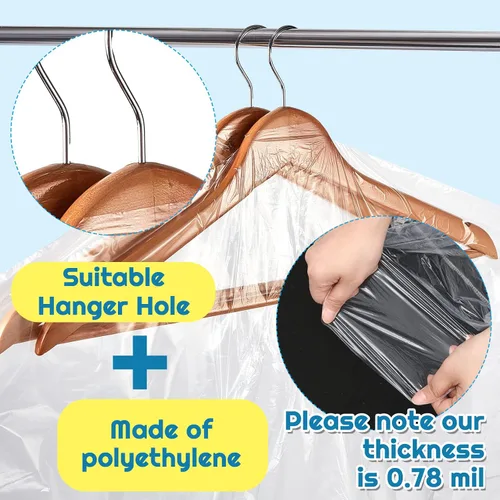 Vista 3 de Patelai - 40 bolsas de ropa para colgar, fundas de plástico transparente