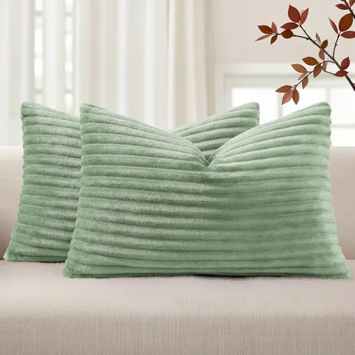 Vista 34 de Simmore Juego de 2 fundas de almohada decorativas de verano de 16 x 16 pulgadas, fundas de almohada suaves de franela de felpa natural de doble cara