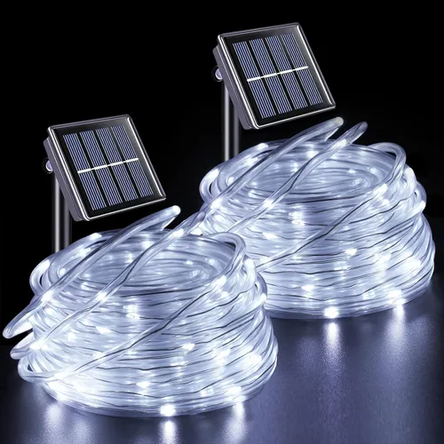 Vista 22 de YEGUO Luces naranjas para Halloween, paquete de 2 cuerdas de 100 luces LED de 33 pies cada uno, 8 modos de luces de hadas en tubo transparente