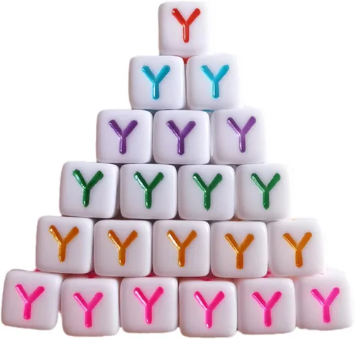 Vista 8 de Xeahung 200 cuentas de letras acrílicas cuadradas multicolor para hacer joyas, llaveros de bricolaje, collares, pulseras, decoraciones