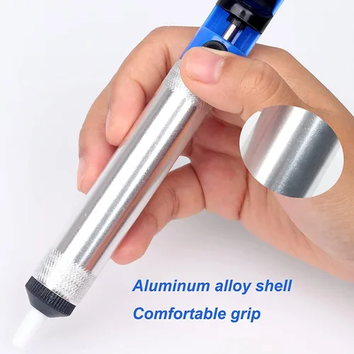 Vista 4 de Envistia Herramienta de desoldadura: mango de aluminio, calefacción de cerámica, azul, eléctrico con cable, estilo de utilidad, reparación