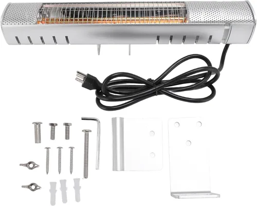 Vista 5 de 1500W Infrared Outdoor Electric Space Heater, IP65 30 Square Meters Coverage, 3S Fast Heating for Indoor Outdoor Wall, Ideal for Home Backyard