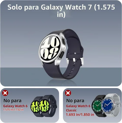 Vista 2 de 5+5 protectores de pantalla para Samsung Galaxy Watch 7 1.575 in Carcasa protectora de vidrio templado antiempañamiento HD para Samsung Galaxy