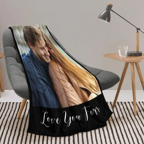 Vista 3 de Regalos personalizados para novio, novia, regalo personalizado para marido y esposa, mantas personalizadas con imágenes, manta de fotos