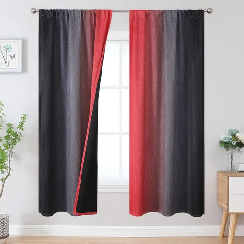 Vista 78 de Estelar Textiler Cortinas oscurecedoras beige y blanco grisáceo de 45 pulgadas de largo, cortinas graduadas con bloqueo de luz para baño, cortinas