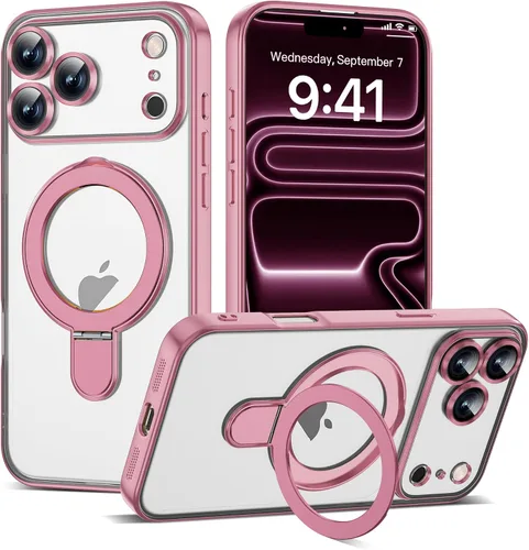 Vista 16 de Funda compatible con iPhone 12 con soporte de anillo magnético invisible [compatible con Mag-Safe] [Protector completo de lente de cámara] Funda