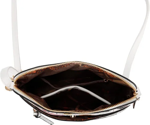 Vista 5 de La Terre Fashion - Bolso bandolera con zíper frontal y bolsillo funcional, ligero y suave de piel vegana, tamaño mediano