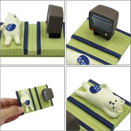 Vista 4 de Suillty Soporte de teléfono celular de escritorio de gato lindo de resina para iPhone Xs/Max/XR/X/8/6 Plus (oso)