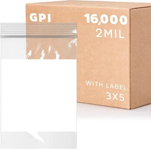 Vista 19 de GPI - Mini bolsas con cremallera de 1 x 1 pulgada, paquete de 100 bolsas de plástico transparente con cierre con cremallera con bloque blanco