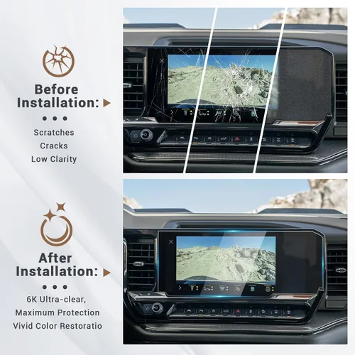Vista 5 de Protector de pantalla de Chevy Silverado 2026 para Chevy Silverado 1500/2500HD 3500HD (LT/RST/LT Trail Boss/LTZ/ZR2/High Country) Cubierta