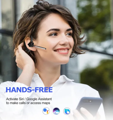 Vista 6 de CONAMBO Auriculares Bluetooth V5.1, 16 horas HD Talktime CVC8.0 Dual Mic Cancelación de Ruido Manos Libres Auricular Bluetooth para Teléfono Celular