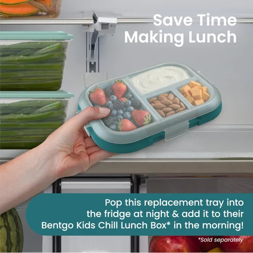 Vista 2 de Bentgo Bandeja de repuesto Chill Kids Lunch Box – Caja Bento reutilizable de 4 compartimentos para una fácil preparación de comidas; capacidad