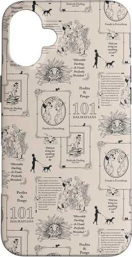 Vista 22 de Funda con estampado de libro vintage para iPhone 16 Disney 101 Dálmatas