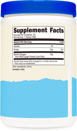 Vista 5 de Nutricost Colágeno marino en polvo pescado capturado silvestre (8 onzas) – 23 porciones, 0.35 onzas de proteína por porción, capturado