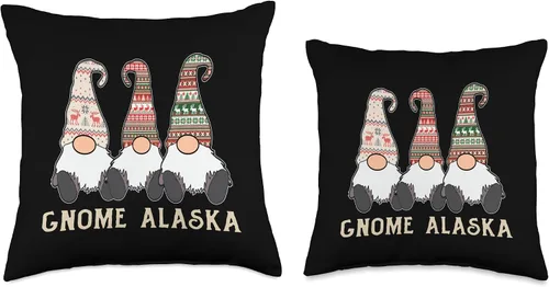 Vista 3 de Alasaka Emporium Nome Souvenir Gnome Alaska Pun - Almohada (16.0 x 16.0 in), multicolor