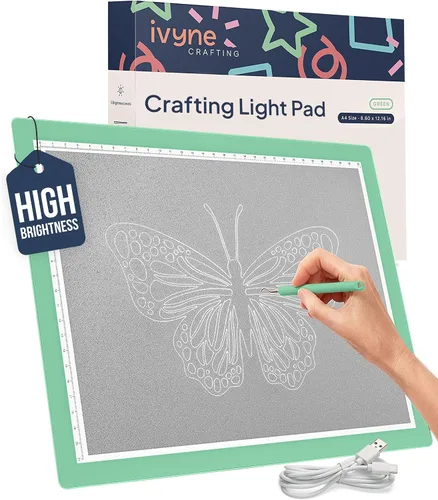 Vista 13 de iVyne Almohadilla de luz con cable para desmalezar vinilo, caja de luz A4 para dibujo, tablero de luz para trazar, caja de luz para pintura de Negro