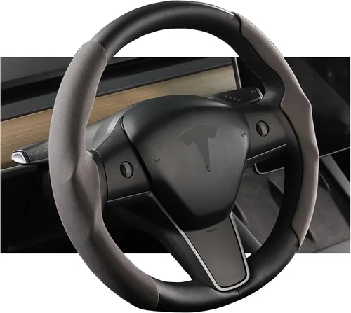 Vista 6 de Funda para volante Tesla 2017-2026 Modelo 3/Y (negro)