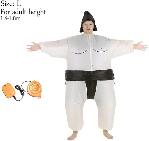 Vista 7 de Kavolet Cute Adult Inflatable Sumo Costume Suit with Air Operated Fan Fancy Dress Halloween Party Cosplay Outfit