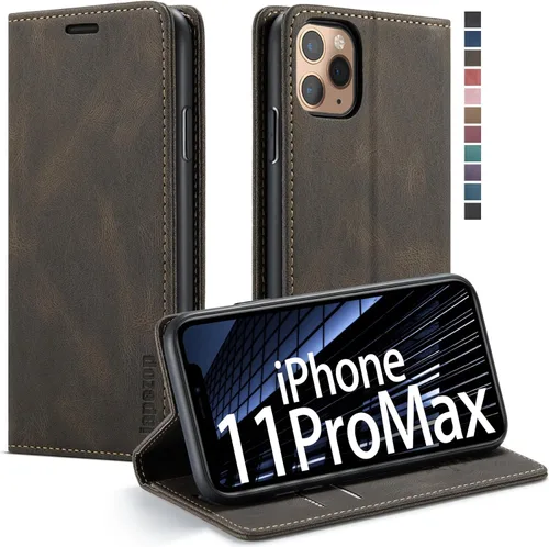 Vista 18 de japezop Funda para iPhone 11 Pro, iPhone 11 Pro funda tipo cartera para mujeres u hombres con [bloqueo RFID] soporte para tarjetas de crédito, funda