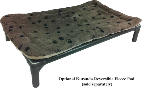 Vista 87 de Kuranda Cama elevada para mascotas a prueba de masticación - PVC almendra - 25" x 18" - Cordura Nylon - Borgoña