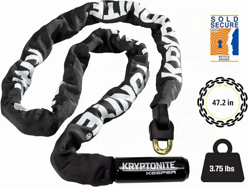 Vista 4 de Kryptonite Keeper 712 - Candado de cadena para bicicleta, 4 pies de largo, resistente, antirrobo, con llaves para bicicleta, motocicleta, scooter