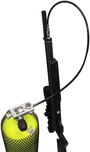 Vista 8 de Adaptador de buceo de válvula DIN 4500psi PCP Paintball HPA de alta presión Estación de llenado de tanque DN2 Manguera Mircrobore - Plata