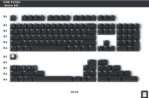 Vista 2 de DROP MiTo GMK Pixel - Juego de teclas personalizadas, perfil de cereza Doubleshot - Compatible con tallos y diseños de Cherry-MX Style - 40%, 60%