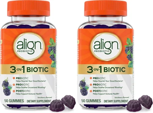 Vista 7 de Align Probióticos, gomitas bióticas 3 en 1, prebióticos + probióticos + postbióticos, marca de probióticos número 1 recomendada por médicos‡, ayuda