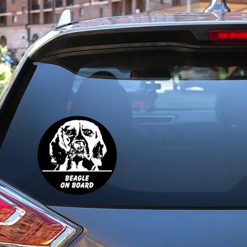 Vista 2 de Pegatinas de coche Beagle Dogs on Board